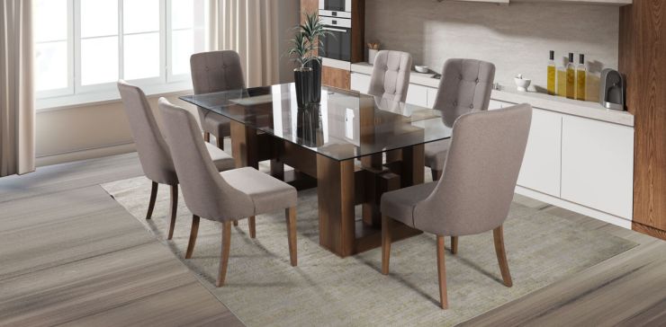 Comedor Berlín con 6 Sillas Atenea Café