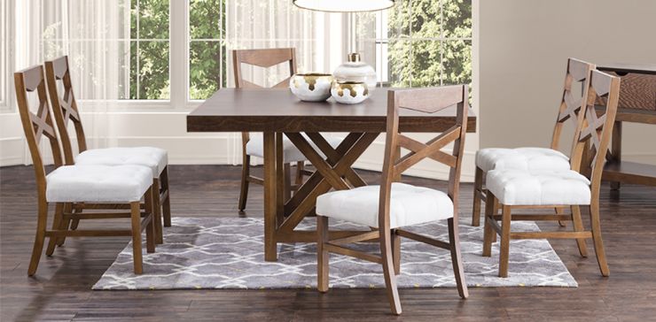 Comedor Mika Café con 6 Sillas Beige