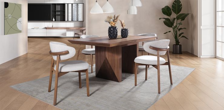 Comedor Spezza y 4 Sillas Lynnea Beige