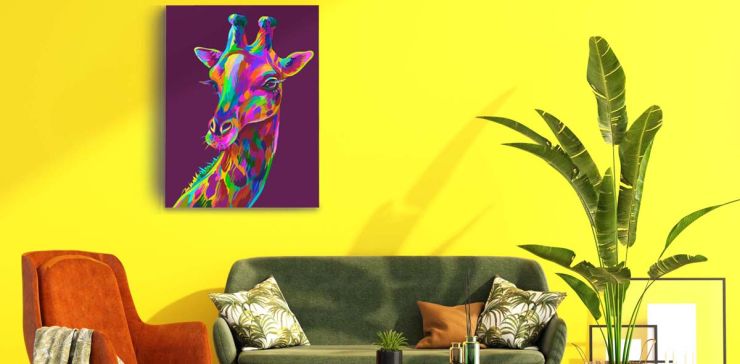 Cuadro 130 x 180 cm Jirafa Multicolor