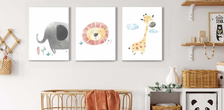 Set de 3 Cuadros 60 x 40 cm Infantil Multicolor II