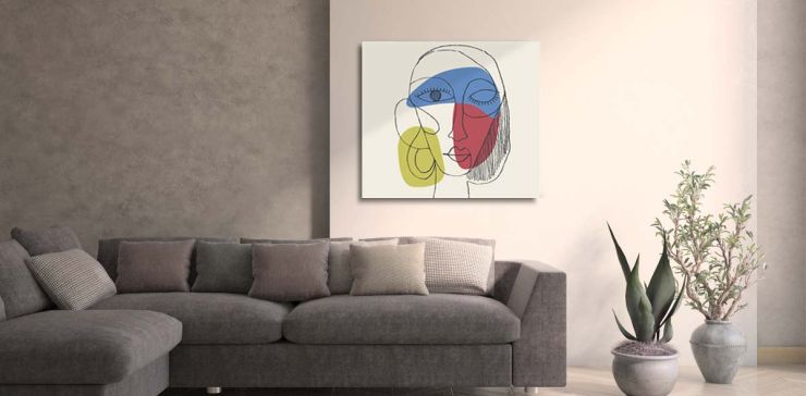Cuadro 60 x 60 cm Mujer Multicolor