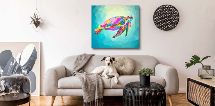 Cuadro 60 x 60 cm Tortuga Multicolor