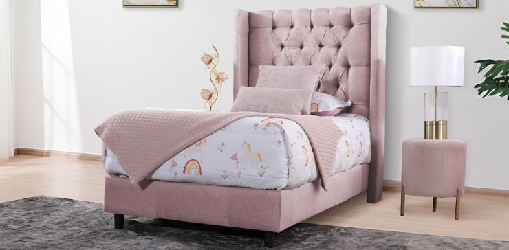 Cama Individual Valeria Rosa