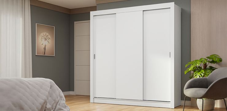 Clóset Ropero Nobre Blanco con 3 Puertas | Armario Organizador
