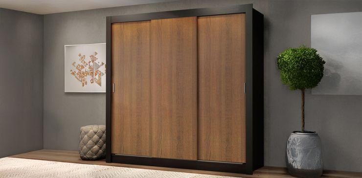 Clóset Ropero Monaco Café de 3 Puertas | Armario Organizador