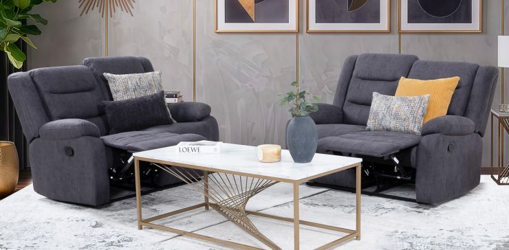 Sala con Reclinables Nori Gris