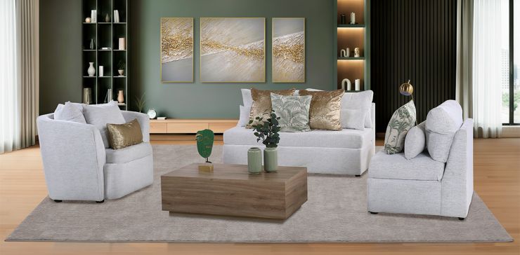 Sala Alize con Sillón Ocasional Blanco 3 Piezas