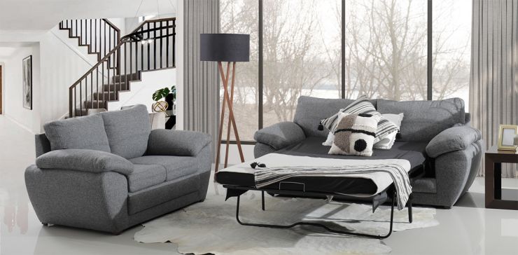 Sala con Sofá Cama Sonia Gris