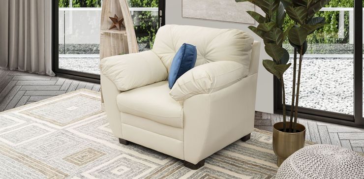 Sillón de Piel Derby Tz Beige