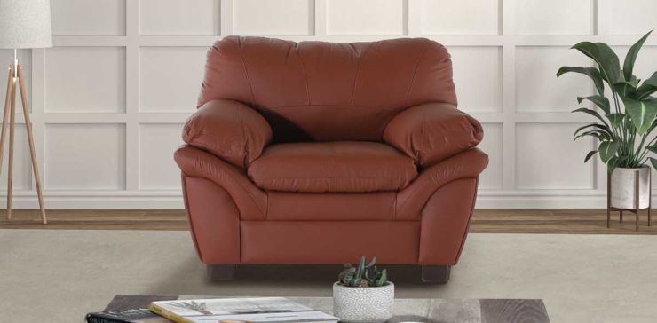 Sillón de Piel Cordoba Naranja