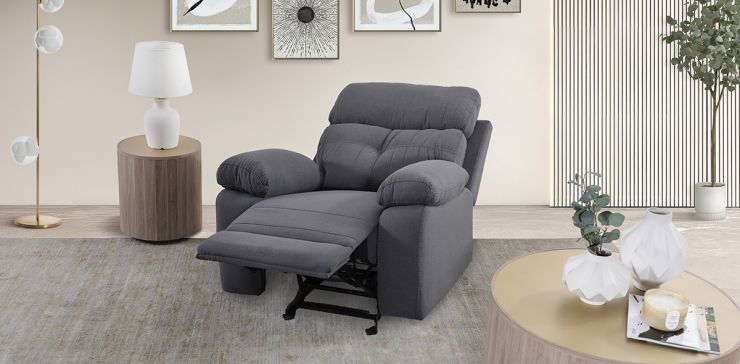 Sillón Reclinable Toronto Gris Obscuro HS