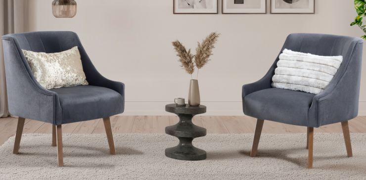 Juego de 2 Sillones Crost Gris Oscuro